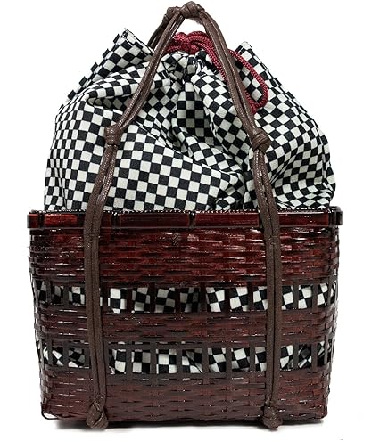 Amazon.co.jp: 岩手県 鳥越竹細工 すず竹 手提げかご 変わり編み